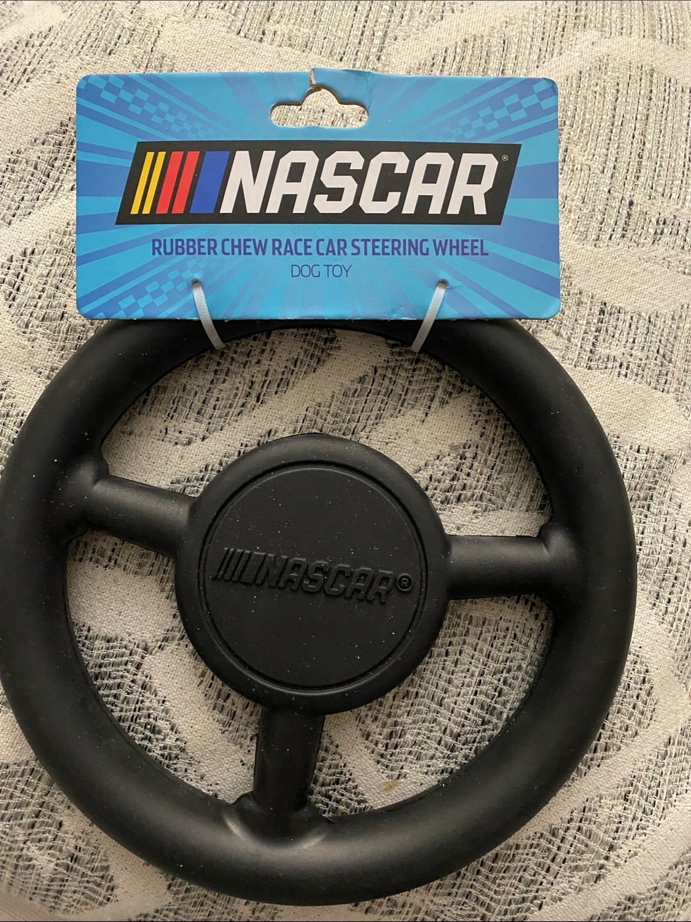Nascar Black Rubber Race Car Steering Wheel Dog Toy